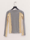 BASERANGE Long Sleeve T-Shirt TTML Collection Ribbed Cotton Portugal BAS-TTML-RB-SP25-BOW BLUE/HEN YELLOW